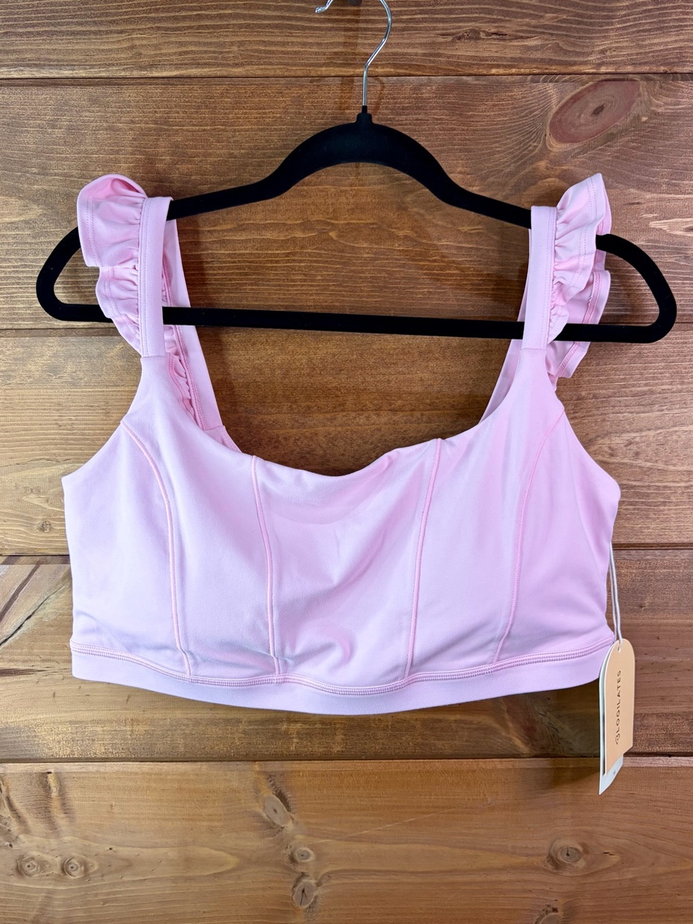 Blogilates Ruffle Corset Sports Bra in Soft Pink Size 1X 💕🌸